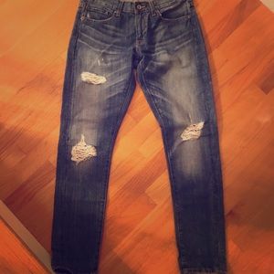 Lucky Brand Sienna Cigarette Destroyed Medium Wash